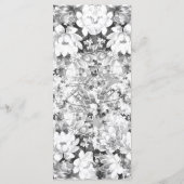 Weddenschap Silver Floral Elegant Dinner Menu (Achterkant)