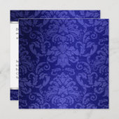 Weddenschap Simple Blue Damask Shimmer Kaart (Voorkant / Achterkant)