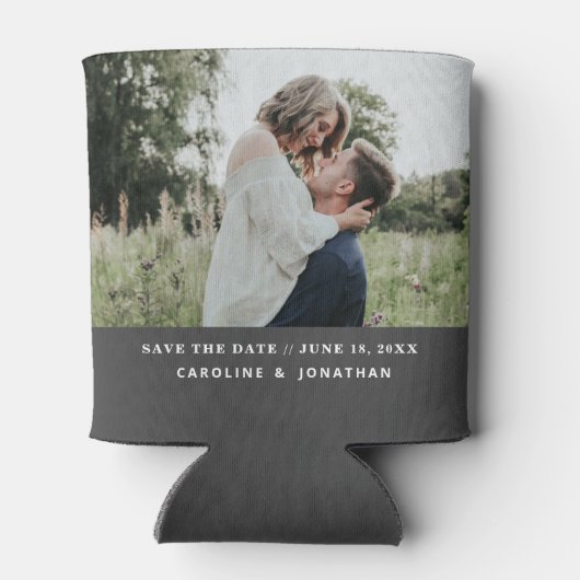 Weddenschap Sla de datum foto eenvoudig zwart op Blikjeskoeler (Achterkant)