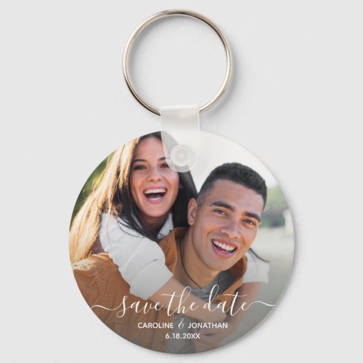 Weddenschap Sparen de Datum Eenvoudige Fotokalligr Sleutelhanger (Voorkant)