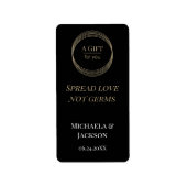 Weddenschap Spread Love not Germs Hand Sanitizer Etiket (Voorkant)