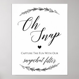 Weddenschap - Ssnapchat Laurel Wedding Sign Poster