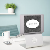 Weddenschap Sticker Groom (Laptop op bureau)