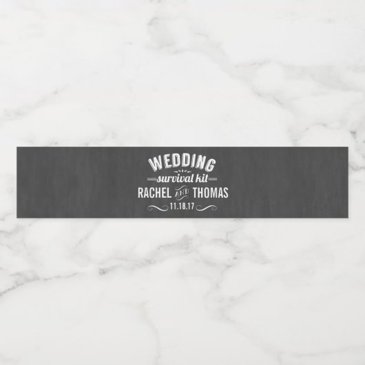 Weddenschap Survival Kit Waterfles Etiket (Enkel label)