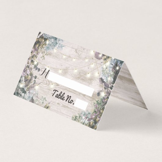 Weddenschap Tafelnummer Chic Floral Wood Lichten (Voorkant)