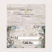 Weddenschap Tafelnummer Chic Floral Wood Lichten (Buitenkant ongevouwen)