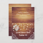 Weddenschap Tafelnummer Floral Light Wood Lace (Voorkant / Achterkant)