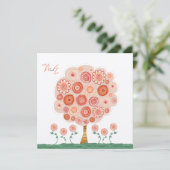 Weddenschap Tangerine Boom Afdrukbare unieke uitno Kaart (Staand voorkant)