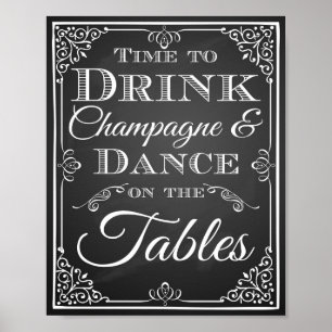 Weddenschap "Tijd voor de Drink van Champagne-alkb Poster