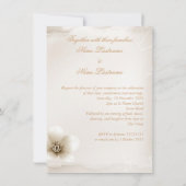 Weddenschap tussen Cream Sepia Champagne Glass Flo Kaart (Achterkant)