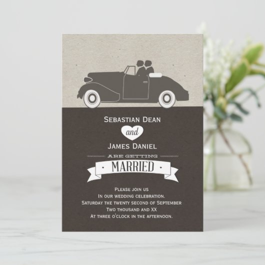 Weddenschap tussen twee bruinbruidjes kaart (Staand voorkant)