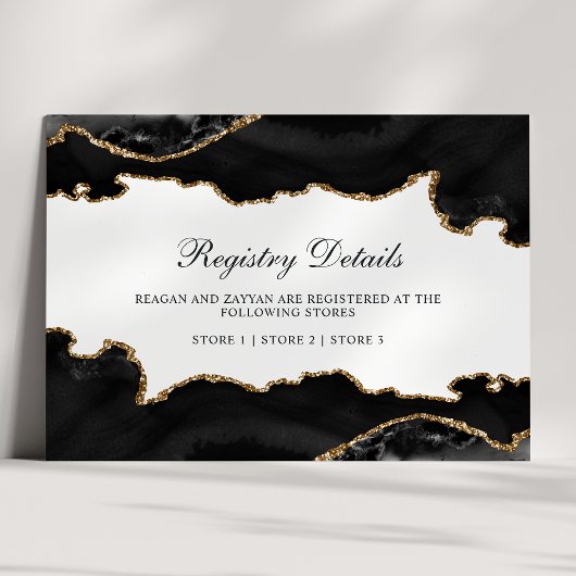 Weddenschap tussen zwarte en gouden marmer informatiekaartje