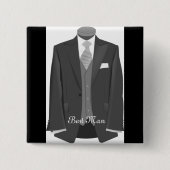 Weddenschap Tuxedo Best Man Pin Button Badge Gift (Voorkant)