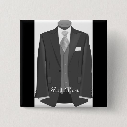 Weddenschap Tuxedo Best Man Pin Button Badge Gift (Voorkant)