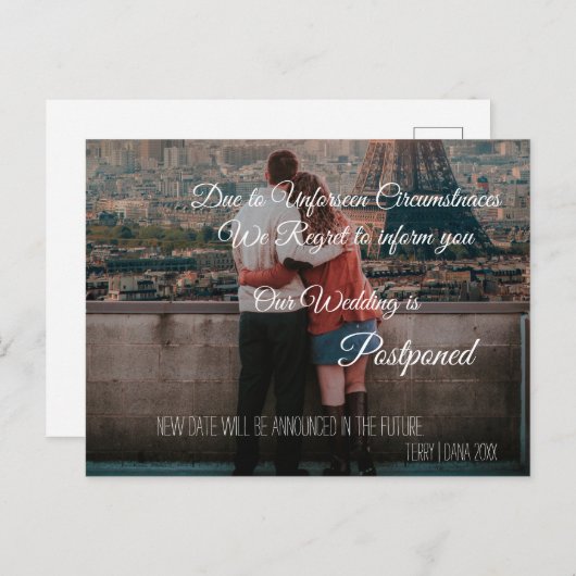 Weddenschap uitgesteld briefkaart (Voorkant / Achterkant)