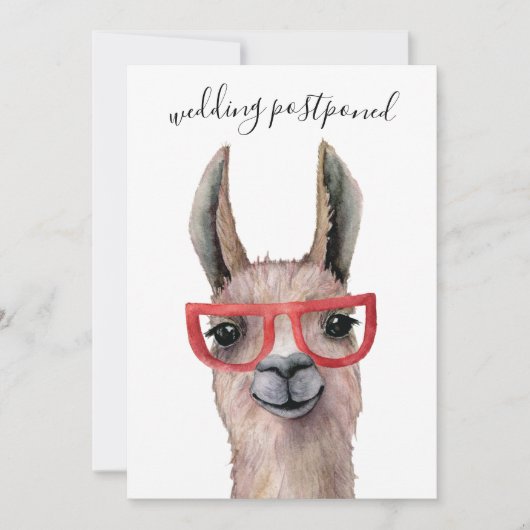 Weddenschap Uitgesteld Funny Lllama Datum verander Kaart (Voorkant)