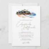 Weddenschap Uitnodiging - Beach Coast in Waterverf (Voorkant)