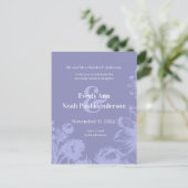 Weddenschap Uitnodiging-Blauwe Perwinkle-bloemen Aankondigingskaart (Staand voorkant)