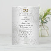 Weddenschap-uitnodiging elegante witte florale kaart (Staand voorkant)