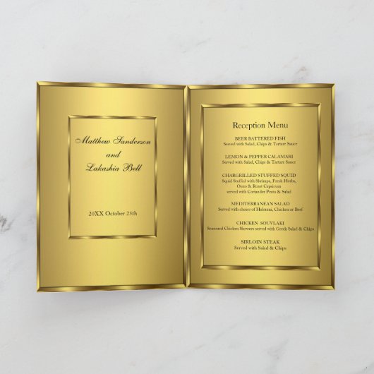 Weddenschap-uitnodiging met ontvangstmenu Gold (Binnen)