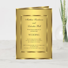 Weddenschap-uitnodiging met ontvangstmenu Gold