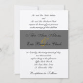 Weddenschap Uitnodiging Monogram Names Gold Black  (Achterkant)