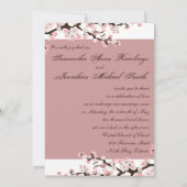 Weddenschap Uitnodiging Roos Roze Cherry Blossom (Achterkant)