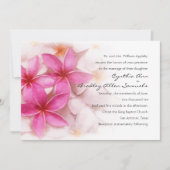 Weddenschap Uitnodiging Roze Plumeria (Voorkant)