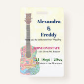 Weddenschap Uitnodiging Rustic Festival Hippie Fun Badge (Achterkant)