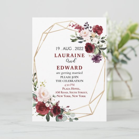 Weddenschap-uitnodiging simpele bloemen kaart (Staand voorkant)