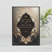 Weddenschap Uitnodiging Uitgebreide Luxe Design (Staand voorkant)