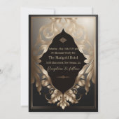 Weddenschap Uitnodiging Uitgebreide Luxe Design (Achterkant)