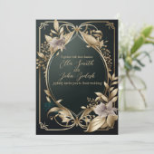 Weddenschap Uitnodiging Uitgebreide Luxe Design (Staand voorkant)