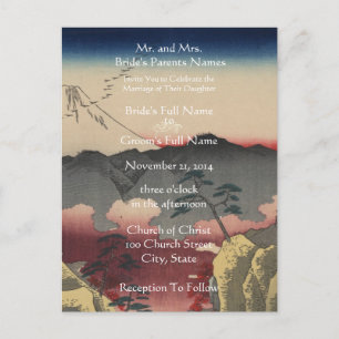 Weddenschap Uitnodigingskunstenaar Hiroshige Utaga Uitnodiging Briefkaart