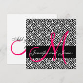 Weddenschap Uitnodigingsmonogram Names Black White Kaart (Voorkant / Achterkant)