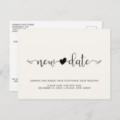 Weddenschap Uitstel nieuwe datum en hartlicht Aankondigingskaart (Voorkant / Achterkant)