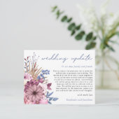 Weddenschap Uitstel Update Moderne Script Florals Aankondigingskaart (Staand voorkant)