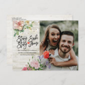 Weddenschap Uitstel Verblijf thuis en blijf veilig Aankondigingskaart (Voorkant / Achterkant)
