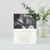 Weddenschap uitstellen Faux Gold We doen nog steed Aankondigingskaart (Staand voorkant)