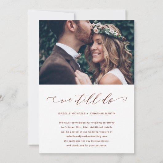 Weddenschap uitstellen We doen nog steeds foto Aankondiging (Voorkant)