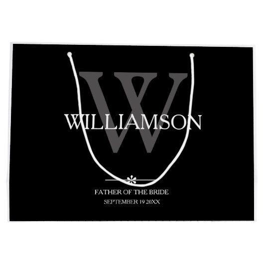 Weddenschap vader van de bride Gift Monogram Class Groot Cadeauzakje (Achterkant)