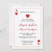 Weddenschap van een hartenspeelkaartje uitnodigen kaart (Voorkant)