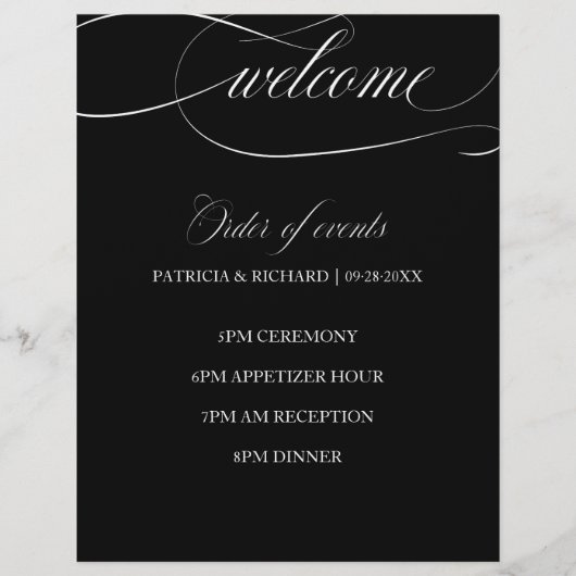 Weddenschap van evenementen in zwart-wit en wit (Voorkant)