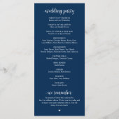 Weddenschap van, Modern Wedding Ceremonie, Navy Bl Programma (Achterkant)