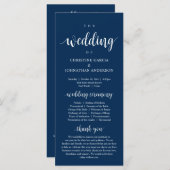 Weddenschap van, Modern Wedding Ceremonie, Navy Bl Programma (Voorkant / Achterkant)