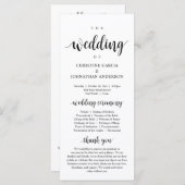 Weddenschap van, Modern Wedding Ceremonony Program Programma (Voorkant / Achterkant)