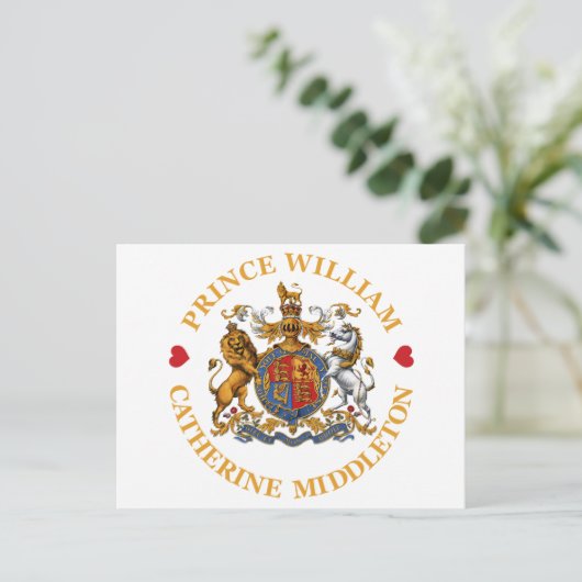 Weddenschap van prins William en Catherine Middlet Briefkaart (Staand voorkant)