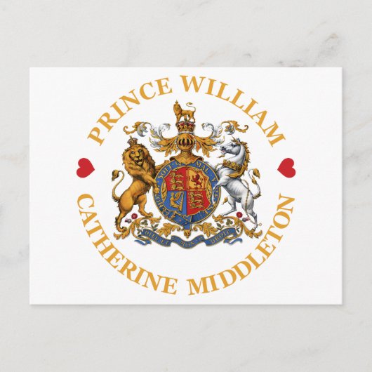 Weddenschap van prins William en Catherine Middlet Briefkaart (Voorkant)