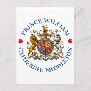 Weddenschap van prins William en Catherine Middlet Briefkaart