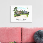 Weddenschap Venue Foto Waterverf Paar Jubileum Canvas Afdruk (Insitu (Woonkamer))